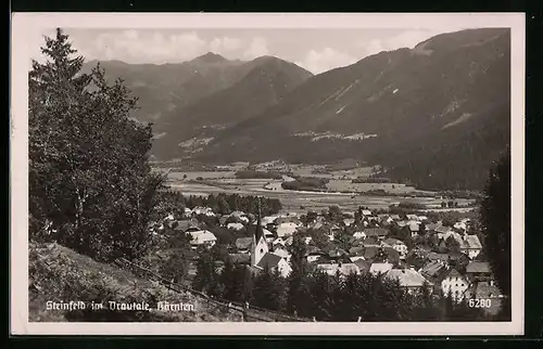 AK Steinfeld im Drautal, Ortsansicht mit Bergen