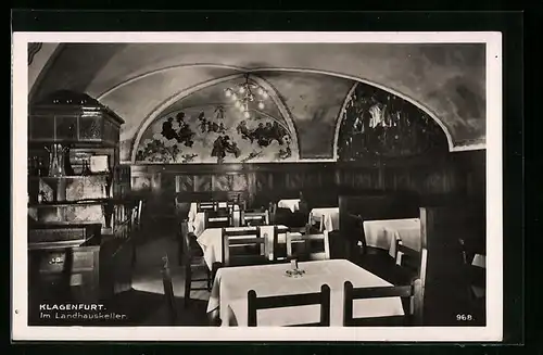 AK Klagenfurt, Gasthaus Landhauskeller, Innenansicht