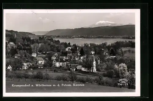 AK Krumpendorf a. Wörthersee, Gesamtansicht mit dem Petzen