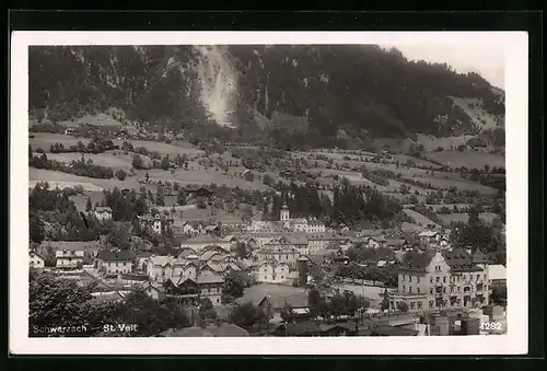 AK St. Veit /Schwarzach, Gesamtansicht des Ortes mit Steilhang