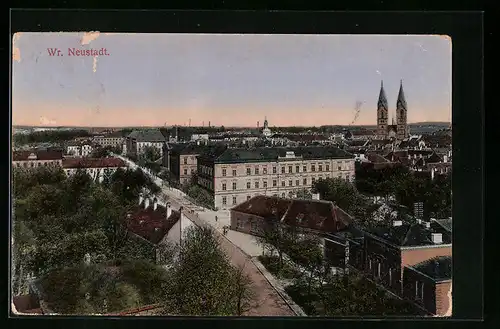 AK Wr. Neustadt, Ortsansicht aus der Vogelschau