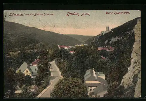 AK Baden, Helenenthal und Ruine Rauhenstein