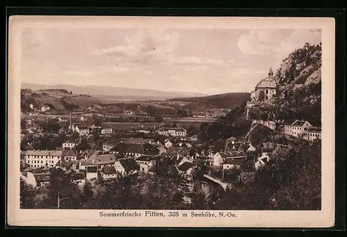 AK Pitten, Ortsansicht aus der Vogelschau