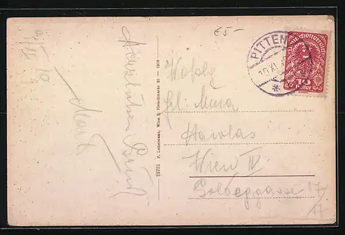 AK Pitten, Ortsansicht aus der Vogelschau