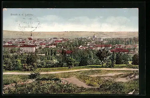 AK Bruck a. d. Leitha, Gesamtansicht aus der Vogelschau