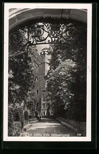 AK Bruck a. d. Leitha, Schlosseingang mit Portal