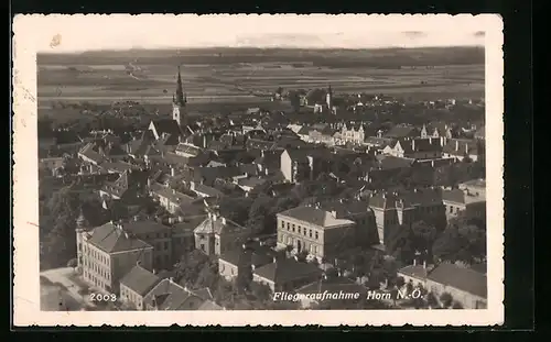 AK Horn, Fliegeraufnahme mit Kirche