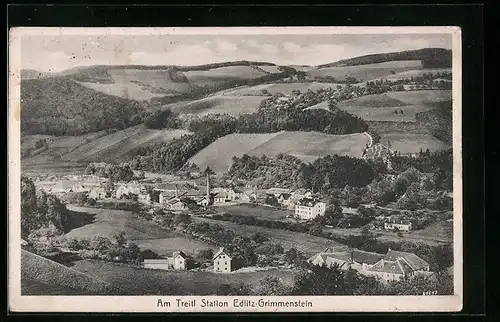 AK Edlitz-Grimmenstein, Am Treitl Station, Ortsansicht aus der Vogelschau