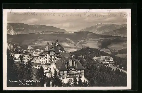 AK Semmering, Südbahnhotel u. Kurhaus