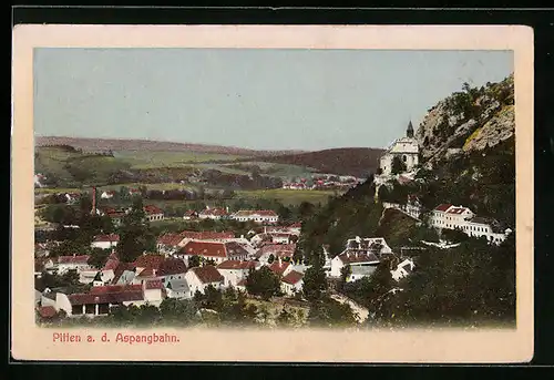 AK Pitten a. d. Aspangbahn, Ortsansicht aus der Vogelschau