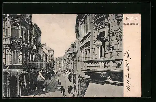 AK Krefeld, Blick auf die Hochstrasse