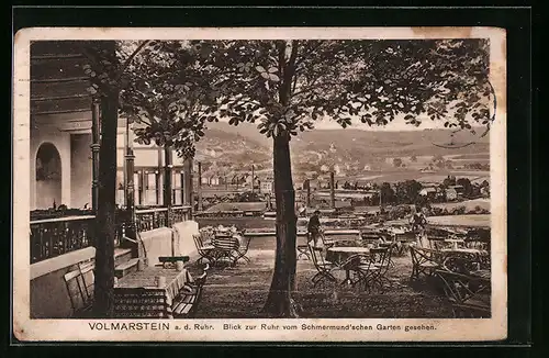 AK Volmarstein a. d. Ruhr, Blick zur Ruhr vom Schmermund`schen Garten gesehen