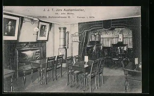 AK Hamburg, Gasthaus, J. J. T. Jürs Austernkeller, Bohnenstrasse 10