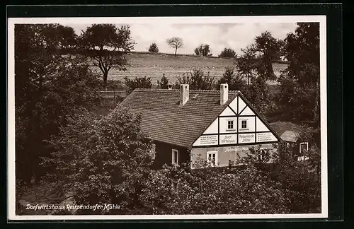 AK Dresden-Pillnitz, Dorfwirtshaus Reitzendorfer Mühle im Pillnitzer Elbgebirge