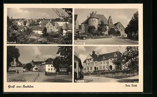 AK Buchloe, Postberg, Platz, Rathaus