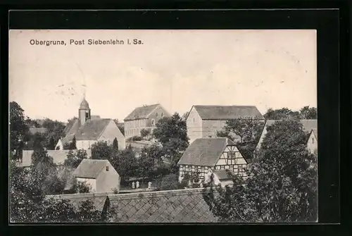 AK Obergruna bei Siebenlehn /Sa., Teilansicht aus der Vogelschau