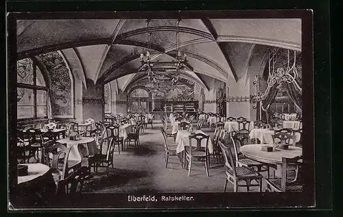 AK Elberfeld, Gasthaus, Innenansicht Ratskeller