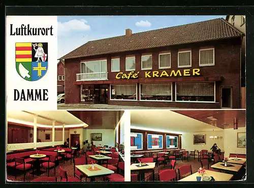 AK Damme, Cafe Kramer in der Donaustrasse 93, Innenansicht