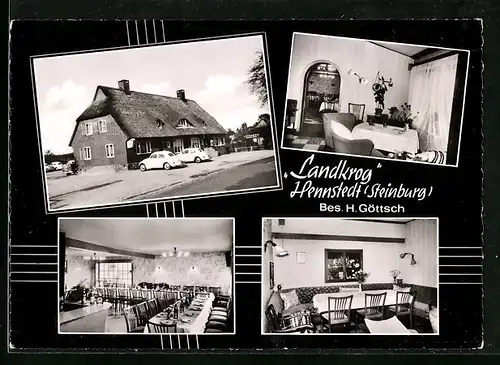 AK Hennstedt /Steinburg, Gasthaus Landkrog, Innenansicht