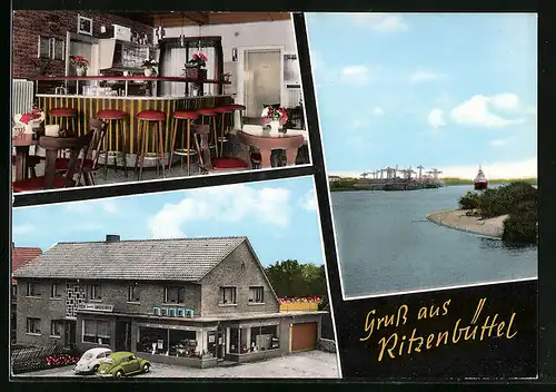 AK Ritzenbüttel a. d. Weser, Gasthaus Kasimiers Gaststätte und Edeka