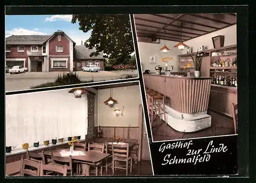 AK Schmalfeld, Gasthof zur Linde, Innenansicht mit Bar
