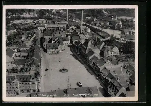 AK Frohburg i. Sa., Fliegeraufnahme vom Marktplatz