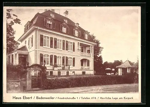 AK Badenweiler, Haus Ebert in der Friedrichstrasse 1