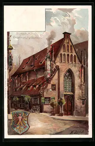 Präge-Lithographie Nürnberg, Ansicht Bratwurstglöcklein