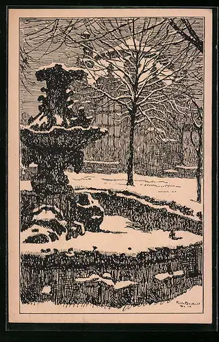 Künstler-AK Dresden, Am Zwingerwall