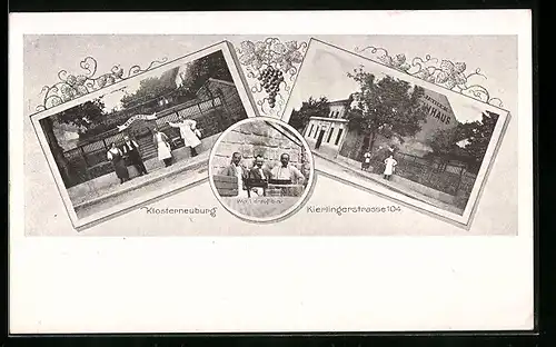 AK Klosterneuburg, Gasthof Jetileks Weinhaus, Kierlingerstrasse 104, mit Wirtsleuten