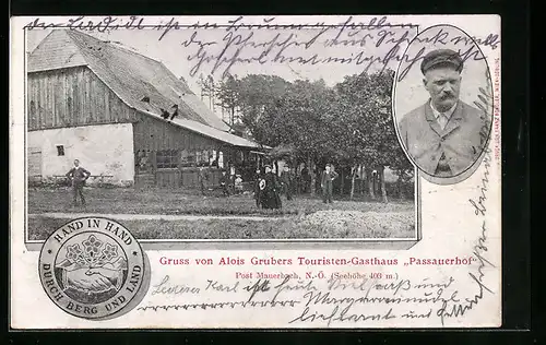 AK Mauerbach, Alois Grubers Gasthaus Passauerhof, Wirt