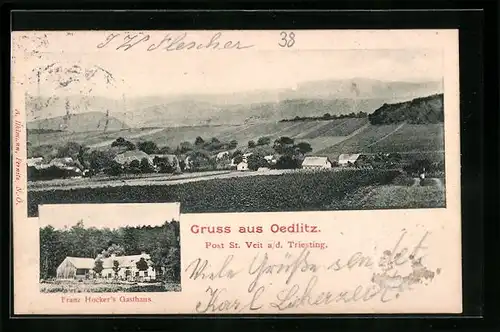 AK Oedlitz bei St. Veit /Triesting, Gesamtansicht, Franz Hockers Gasthaus