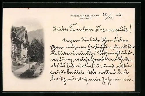 AK Payerbach-Reichenau, Villa Hess