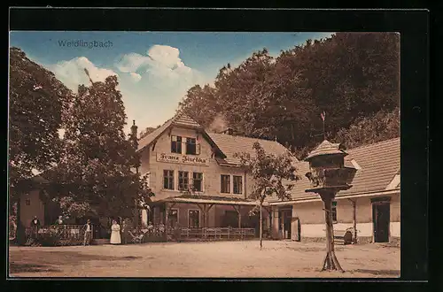 AK Weidlingbach, Cafe-Restaurant zur Schiessstätte von Franz Zischka