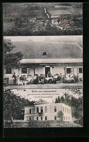 AK Kasten-Lanzendorf, Franz Rathiens Gasthof, Schloss Keinwasserhof im Kienwasserthal, Ortspartie
