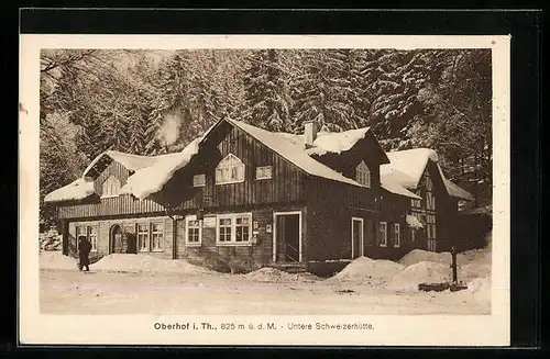 AK Oberhof i. Th., Gasthaus Untere Schweizerhütte