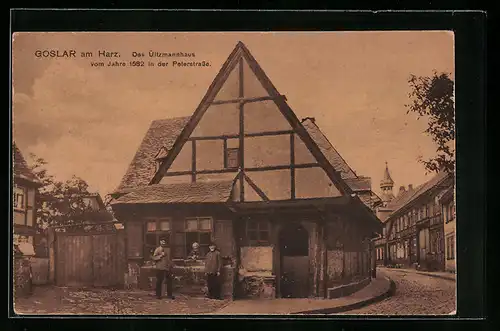 AK Goslar am Harz, Das Ültzmannhaus vom Jahre 1582 in der Peterstrasse