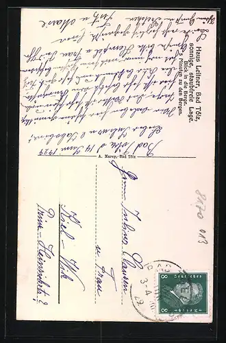 AK Bad Tölz, Ortsansicht und Haus Leitner