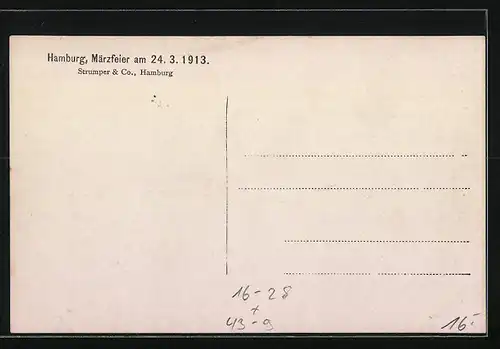 AK Hamburg, Märzfeier 1913, Volksfest, Fotoverlag Strumper & Co.