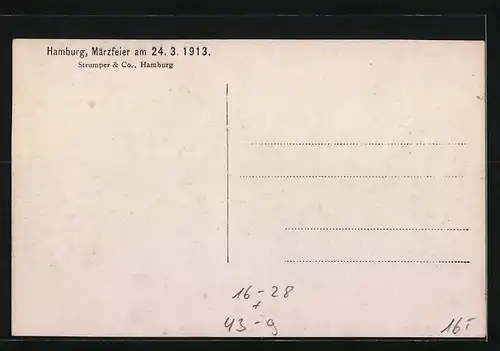 AK Hamburg, Fotoverlag Strumper & Co., Märzfeier am 24. 3. 1913, Volksfest