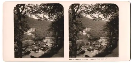 Stereo-Fotografie Rotary Photo, Ansicht Lynmouth, The River Lyn