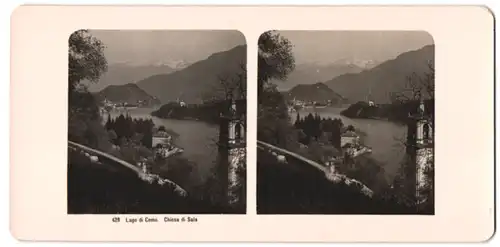 Stereo-Fotografie Wehrli AG, Kilchberg-Zürich, Ansicht Sala / Lago di Como, Chiesa di Sala