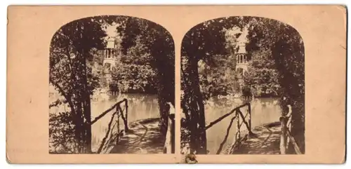 Stereo-Fotografie unbekannter Fotograf, Ansicht Paris, Park Bois de Boulogne