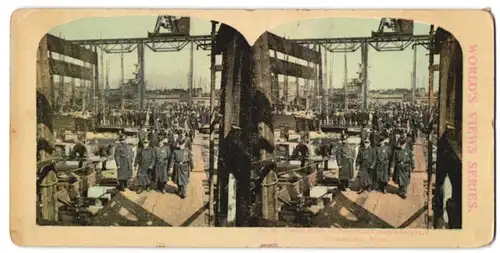 Stereo-Fotografie World's Views Series, Ansicht Philadelphia / Pennsylvania, Prince Henry of Prussia at Cramp's Shipyard