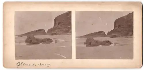 Stereo-Fotografie unbekannter Fotograf, Ansicht Jersey / Isle of Wight, Plemont Coast View