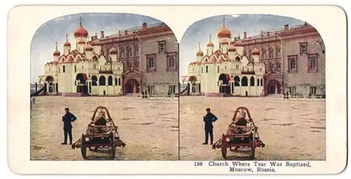 Stereo-Fotografie unbekannter Fotograf, Ansicht Moskau, Christ-Erlöser-Kathedrale