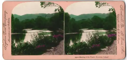 Stereo-Fotografie Keystone View Co., Ansicht Killarney / Ireland, Meeting of the waters