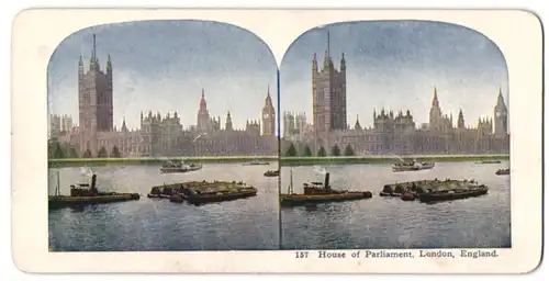 Stereo-Fotografie unbekannter Fotograf, Ansicht London, House of Parliament