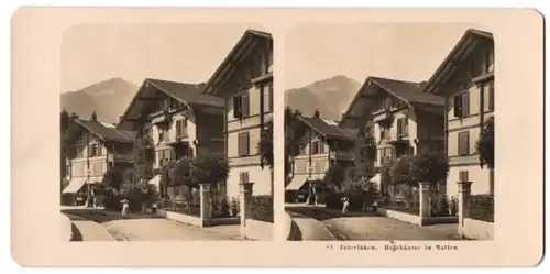 Stereo-Fotografie NPG, Berlin-Steglitz, Ansicht Interlaken, Holzhäuser in Matten