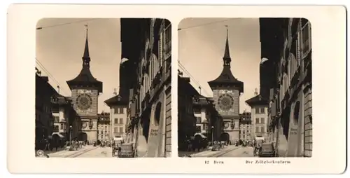 Stereo-Fotografie NPG, Berlin-Steglitz, Ansicht Bern, Zeitglockenturm nebst Apotheke